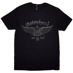 Motorhead - 50 Years Wings Badge Uni Bl T-Shirt in the group MERCHANDISE / T-shirt / Heavy Metal at Bengans Skivbutik AB (5593181r)