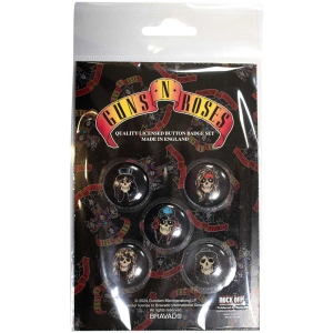 Guns N' Roses - Appetite Skulls - Button Badge Pack in the group MERCHANDISE / Pin-Button Badge / Heavy Metal at Bengans Skivbutik AB (5629196)