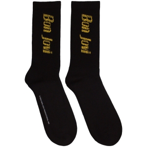 Bon Jovi - Yellow Logo Uni Bl Socks (Eu 40-45) in the group MERCHANDISE / Strumpor / Pop-Rock at Bengans Skivbutik AB (5629358)