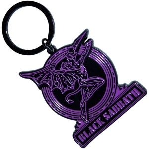 Black Sabbath - Purple Text Logo & Daemon Keychain in the group MERCHANDISE / Keyring / Heavy Metal at Bengans Skivbutik AB (5630508)