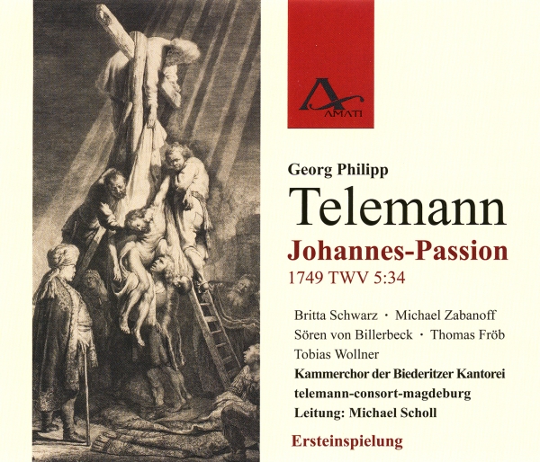 Telemann G P - St John Passion Twv 5:34 in the group CD / Bestsellers at Bengans Skivbutik AB (5633089)