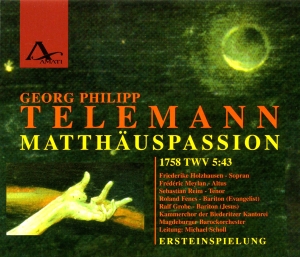 Telemann G P - St Matthew Passion 1758 Twv 5:43 in the group CD / Klassiskt at Bengans Skivbutik AB (5633094)
