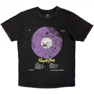 Prince - Purple Rain Disc Stone Wash Uni Bl T-Shirt in the group MERCHANDISE / T-shirt / RnB-Soul at Bengans Skivbutik AB (5637628r)