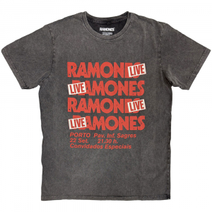 Ramones - Concert Stone Wash Uni Char T-Shirt in the group MERCHANDISE / T-shirt / Punk at Bengans Skivbutik AB (5637630r)