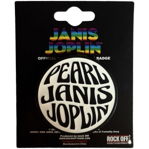 Janis Joplin - Pearl Emblem Mono Pin Badge in the group MERCHANDISE / Pin-Button Badge / Pop-Rock at Bengans Skivbutik AB (5638473)
