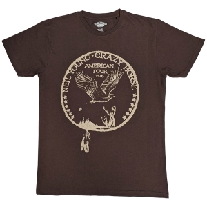 Neil Young - Tour 76 Seal Uni Brown T-Shirt in the group MERCHANDISE / T-shirt / Pop-Rock at Bengans Skivbutik AB (5638778r)