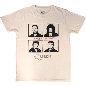 Queen - Face It Alone Squares Uni Natrl T-Shirt in the group MERCHANDISE / T-shirt / Pop-Rock at Bengans Skivbutik AB (5638790r)
