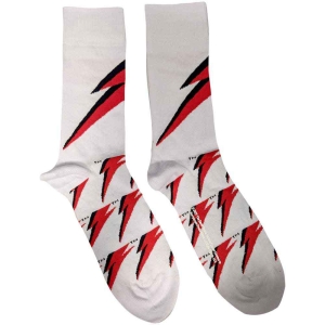 David Bowie - Flash Uni Wht Socks (Eu 36-40) in the group MERCHANDISE /  /  at Bengans Skivbutik AB (5641765)