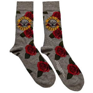 Guns N Roses - Bullet Roses Uni Grey Socks (Eu 36-40) in the group MERCHANDISE / Strumpor / Heavy Metal at Bengans Skivbutik AB (5641777)