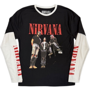 Nirvana - In Utero Band Photo Uni Bl/Wht Layered Longsleeve (L) in the group MERCHANDISE / T-shirt / Pop-Rock at Bengans Skivbutik AB (5643733)