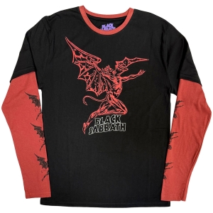 Black Sabbath - Red Henry Wavy Logo Uni Bl/Red Layered Longsleeve in the group MERCHANDISE / T-shirt / Heavy Metal at Bengans Skivbutik AB (5643855r)