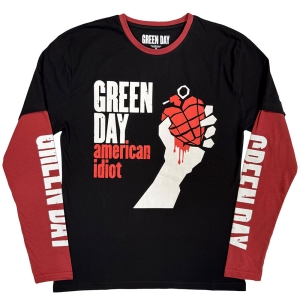 Green Day - American Idiot Uni Bl/Red Layered Longsleeve in the group MERCHANDISE / T-shirt / Punk at Bengans Skivbutik AB (5643863r)