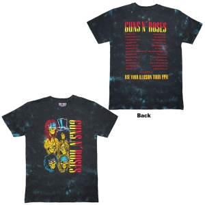 Guns N Roses - Uyi Tour 91 Uni Bl Dip-Dye T-Shirt in the group MERCHANDISE / T-shirt / Heavy Metal at Bengans Skivbutik AB (5643865r)
