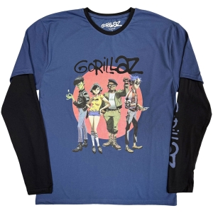 Gorillaz - Group Circle Rise Uni Denim/Bl Layered Longsleeve in the group MERCHANDISE / T-shirt / Pop-Rock at Bengans Skivbutik AB (5643866r)