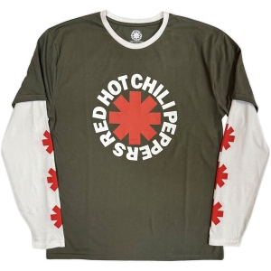 Red Hot Chili Peppers - Classic Asterisk Uni Green/Wht Layered Longsleeve in the group MERCHANDISE / T-shirt / Pop-Rock at Bengans Skivbutik AB (5643882r)