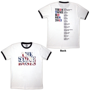 Stone Roses - 2013 Tour Ringer Uni Wht T-Shirt in the group MERCHANDISE / T-shirt / Pop-Rock at Bengans Skivbutik AB (5643889r)