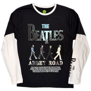 Beatles - Abbey Road Infill Uni Bl/Wht Layered Longsleeve in the group MERCHANDISE / T-shirt / Pop-Rock at Bengans Skivbutik AB (5645414r)