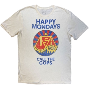 Happy Mondays - Call The Cops Uni Natrl T-Shirt in the group MERCHANDISE / T-shirt / Pop-Rock at Bengans Skivbutik AB (5645418r)