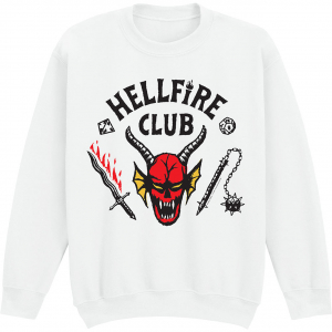 Stranger Things - Hellfire Club Uni Wht Sweatshirt in the group MERCHANDISE / Sweatshirt / Soundtrack at Bengans Skivbutik AB (5649138r)