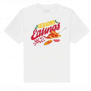Stranger Things - Season Of Eating Pizza Uni Wht T-Shirt in the group MERCHANDISE / T-shirt / Soundtrack at Bengans Skivbutik AB (5649141r)
