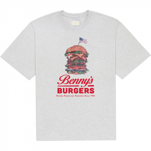 Stranger Things -  Benny’S Burger Uni Grey T-Shirt in the group MERCHANDISE / T-shirt / Soundtrack at Bengans Skivbutik AB (5649155r)