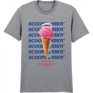 Stranger Things - Scoop Ahoy Ice Cream Uni Grey T-Shirt in the group MERCHANDISE / T-shirt / Soundtrack at Bengans Skivbutik AB (5649156r)