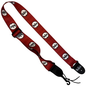 The Beatles - Drop T Drum Red Guitar Strap in the group MERCHANDISE / Merch / Pop-Rock at Bengans Skivbutik AB (5649183)
