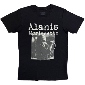 Alanis Morissette - Singing Photo Uni Bl T-Shirt in the group MERCHANDISE / T-shirt / Pop-Rock at Bengans Skivbutik AB (5650168r)