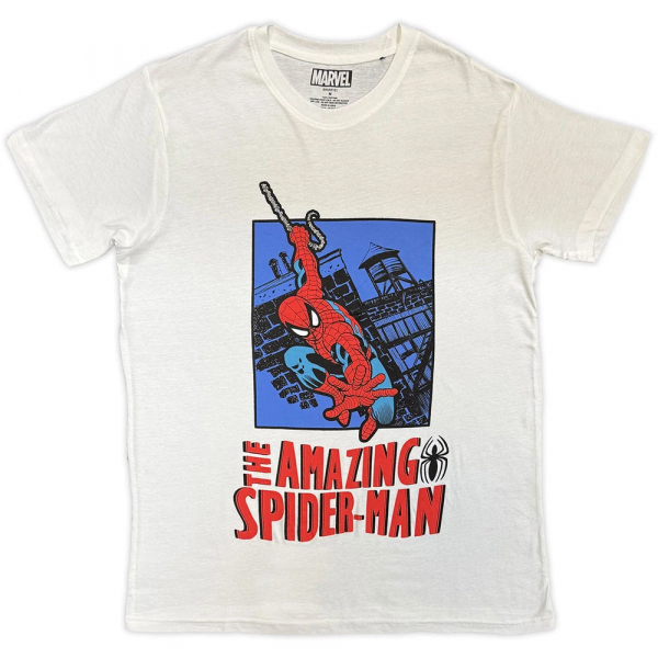 Marvel - The Amazing Spider-Man Lunge Uni Wht T-Shirt in the group MERCH / Clothing / T-shirts at Bengans Skivbutik AB (5651294r)