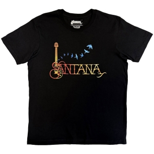Santana - Guitar & Birds Uni Bl T-Shirt in the group MERCHANDISE / T-shirt / Pop-Rock at Bengans Skivbutik AB (5653219r)