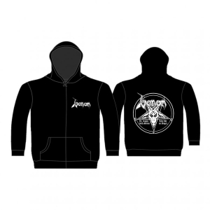 Venom - Zip Hood - In League With Satan (Xl in the group MERCHANDISE / Hoodies / Kommande / Hårdrock at Bengans Skivbutik AB (5663942)