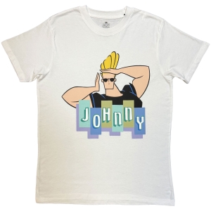 Johnny Bravo - Posing Logo Uni Wht T-Shirt in the group MERCHANDISE / T-shirt / Nyheter /  at Bengans Skivbutik AB (5665539r)