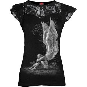 Spiral - Enslaved Angel - Ladies Lace Layered Cap Sleeve Top in the group MERCHANDISE / T-shirt / Nyheter / Övrigt at Bengans Skivbutik AB (5666359r)