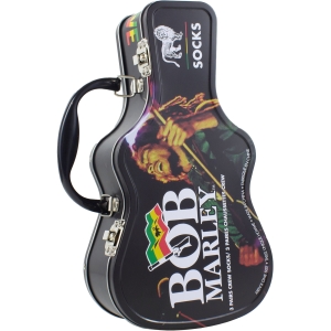 Bob Marley - Logos Guitar Tin Uni 3-Pack Socks in the group MERCHANDISE / Strumpor /  /  at Bengans Skivbutik AB (5667704)
