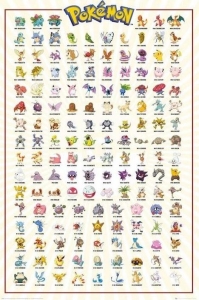 Game Poster - Pokemon - Kanto 151 91,5 x 61 cm in the group MERCHANDISE / Poster / Game Soundtrack at Bengans Skivbutik AB (5668407)