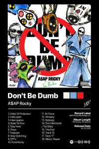 A$Ap Rocky - Don't be Dumb 91,5 x 61 cm in the group MERCHANDISE / Poster / / at Bengans Skivbutik AB (5668417)