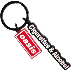 Oasis - Cigarettes & Alcohol Red Decca Logo Charm Keychain in the group MERCHANDISE / Keyring /  /  at Bengans Skivbutik AB (5668626)