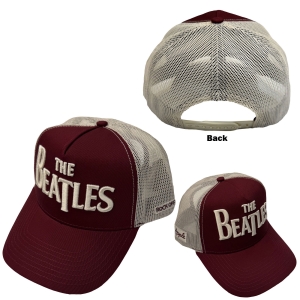 The Beatles - Drop T Logo & Apple Maroon/Natrl Mesh-Back Cap in the group MERCHANDISE / Cap /  /  at Bengans Skivbutik AB (5671084)