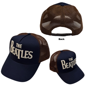 The Beatles - Drop T Logo & Apple Navy/Brown Mesh-Back Cap in the group MERCHANDISE / Cap /  /  at Bengans Skivbutik AB (5671085)