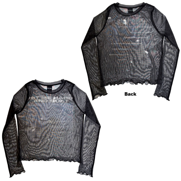 Billie Eilish - Hmhas Tracklist Lady Bl Mesh Crop in the group MERCHANDISE / T-shirt / Nyheter / Pop-Rock at Bengans Skivbutik AB (5673990r)