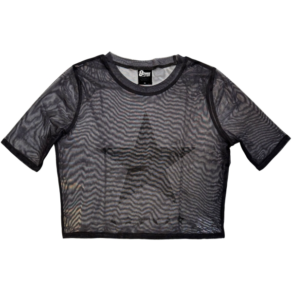 David Bowie - Blackstar Lady Char Mesh Crop in the group MERCHANDISE / T-shirt / Nyheter / Pop-Rock at Bengans Skivbutik AB (5673993r)
