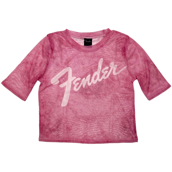 Fender - Classic Logo Lady Pink Mesh Crop in the group MERCHANDISE / T-shirt / Nyheter / Pop-Rock at Bengans Skivbutik AB (5674000r)
