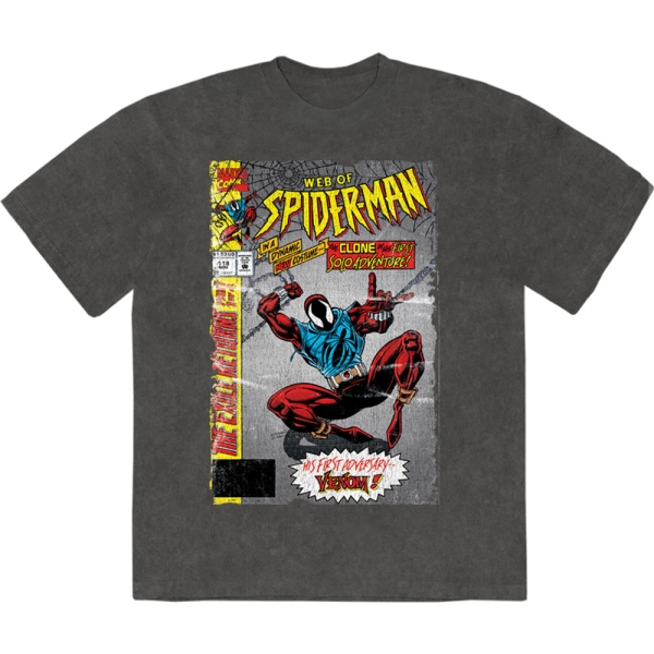 Marvel Comics - Web Of Spider-Man Stone Wash Uni  Char T-Shirt in the group MERCHANDISE / T-shirt / Nyheter / Film-Musikal at Bengans Skivbutik AB (5674010r)