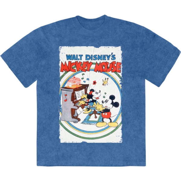 Disney - Mickey & Minnie Piano Stone Wash Uni Denim T-Shirt in the group MERCHANDISE / T-shirt / Nyheter / Film-Musikal at Bengans Skivbutik AB (5674018r)