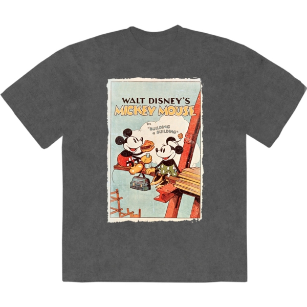 Disney - Mickey Building A Building Stone Wash Uni Char T-Shirt in the group MERCHANDISE / T-shirt / Nyheter / Film-Musikal at Bengans Skivbutik AB (5674020r)