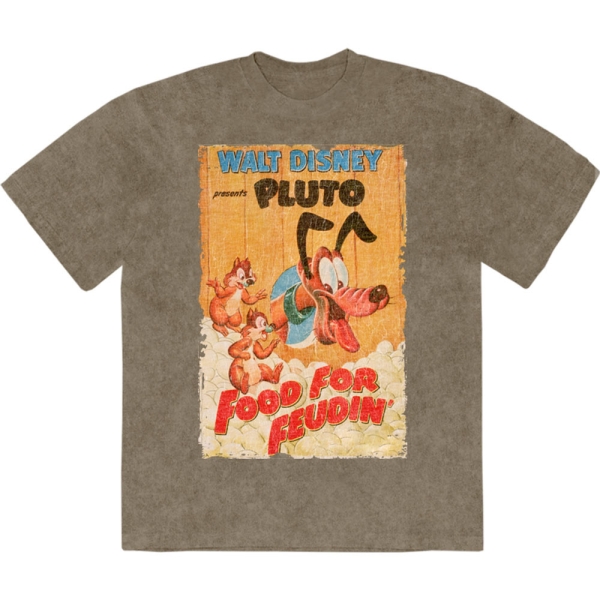 Disney - Pluto Food For Feudin' Stone Wash Uni Green T-Shirt in the group MERCHANDISE / T-shirt / Nyheter / Film-Musikal at Bengans Skivbutik AB (5674030r)