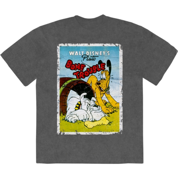 Disney - Pluto Bone Trouble Stone Wash Uni Char T-Shirt in the group MERCHANDISE / T-shirt / Nyheter / Film-Musikal at Bengans Skivbutik AB (5674031r)
