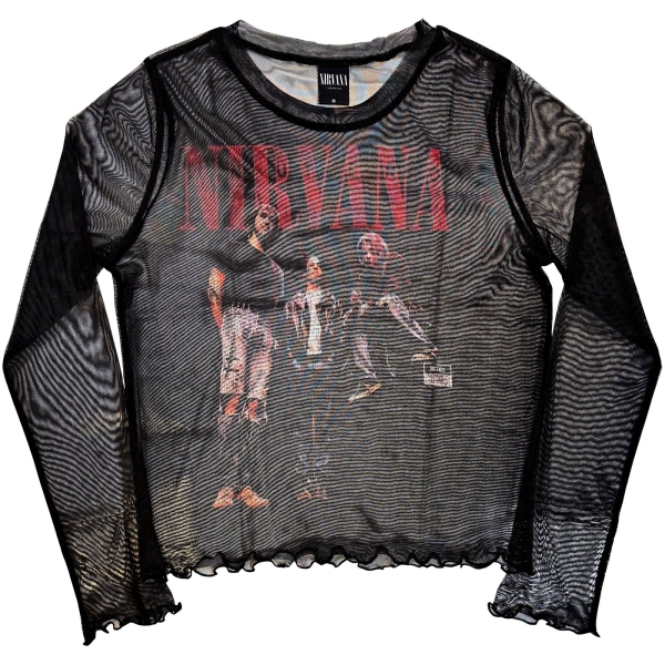 Nirvana - In Utero Band Photo Lady Bl Mesh Crop T-Shirt in the group MERCHANDISE / T-shirt / Nyheter / Pop-Rock at Bengans Skivbutik AB (5674541r)