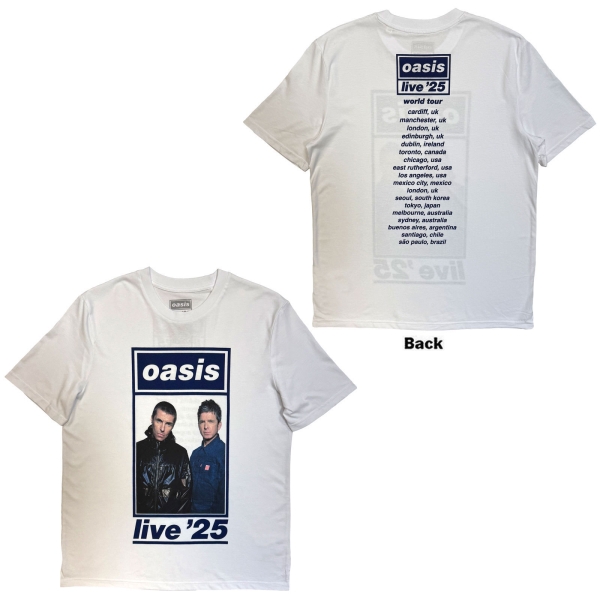 Oasis - Colour Photo Live 25 World Tour Wht T-Shirt in the group MERCHANDISE / T-shirt / Nyheter / Pop-Rock at Bengans Skivbutik AB (5674547r)