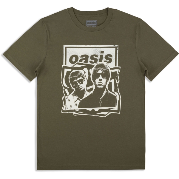 Oasis - Paper Cut Out Photo Khaki T-Shirt in the group MERCHANDISE / T-shirt / Nyheter / Pop-Rock at Bengans Skivbutik AB (5674548r)